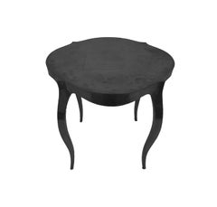 Art Deco Smooth Antq. White Bronze Round Table – Cabriole Leg, Paul Mathieu