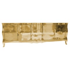 Credenza Louise in ottone liscio Art Déco - Gamba a cabriola, A. Mathieu