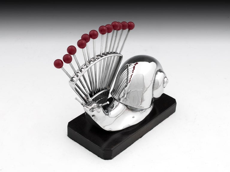 Art Deco Snail Cocktail Stick Holder, circa 1935 at 1stDibs