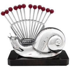 Art Deco Snail Cocktail Stick Holder, circa 1935