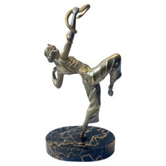 Art Deco Snake Charmer Bronze Sculpture by S. Lipchytz