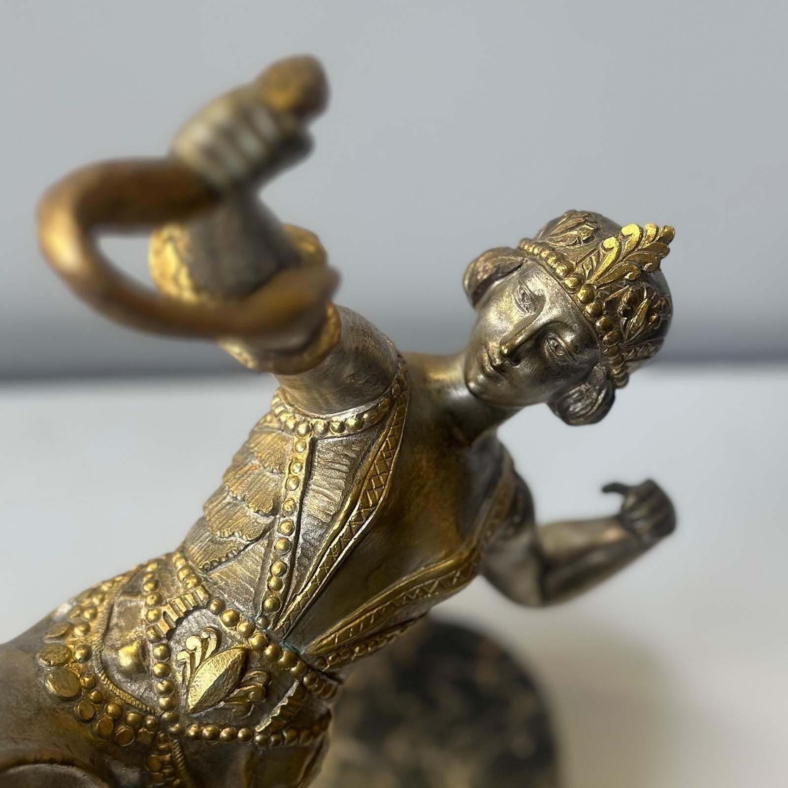 Early 20th Century Art Deco Snake Charmer Bronze Sculpture by S. Lipchytz For Sale