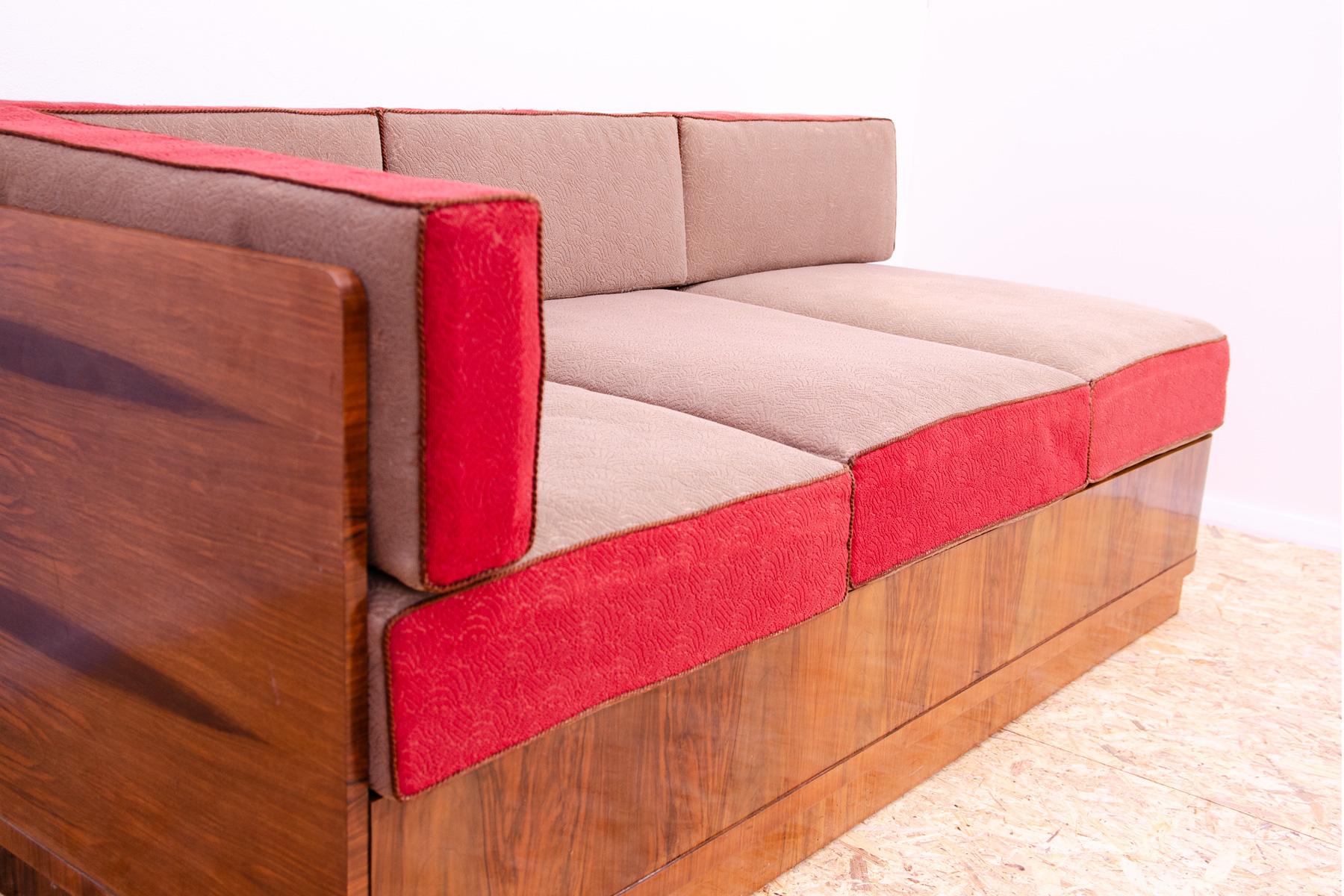 Fabric ART DECO sofa, 1930´s, Czechoslovakia For Sale