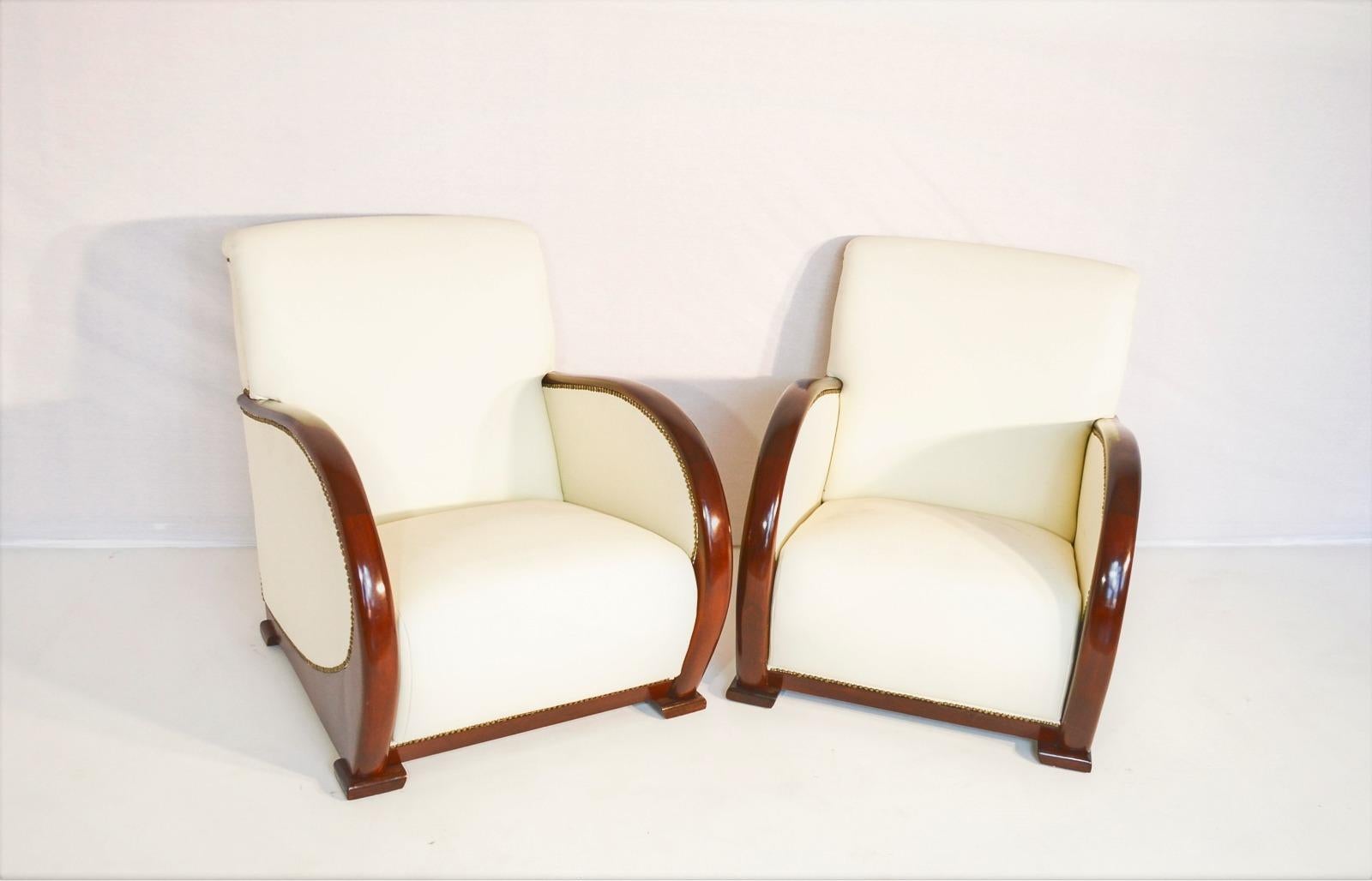 Art Deco Cosy Sofa and Armchairs Set from De Coene Freres, 1930s, Set of 3 For Sale 7