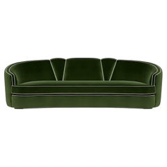 Art-Deco-Sofa aus Samt mit getönten Paspeln