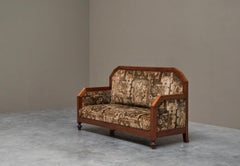 Art Deco Sofa aus Massivholz und Tapisserie 1930er Jahre