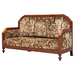 Art Deco Sofa in Solid Wood and Tapisserie 1930s