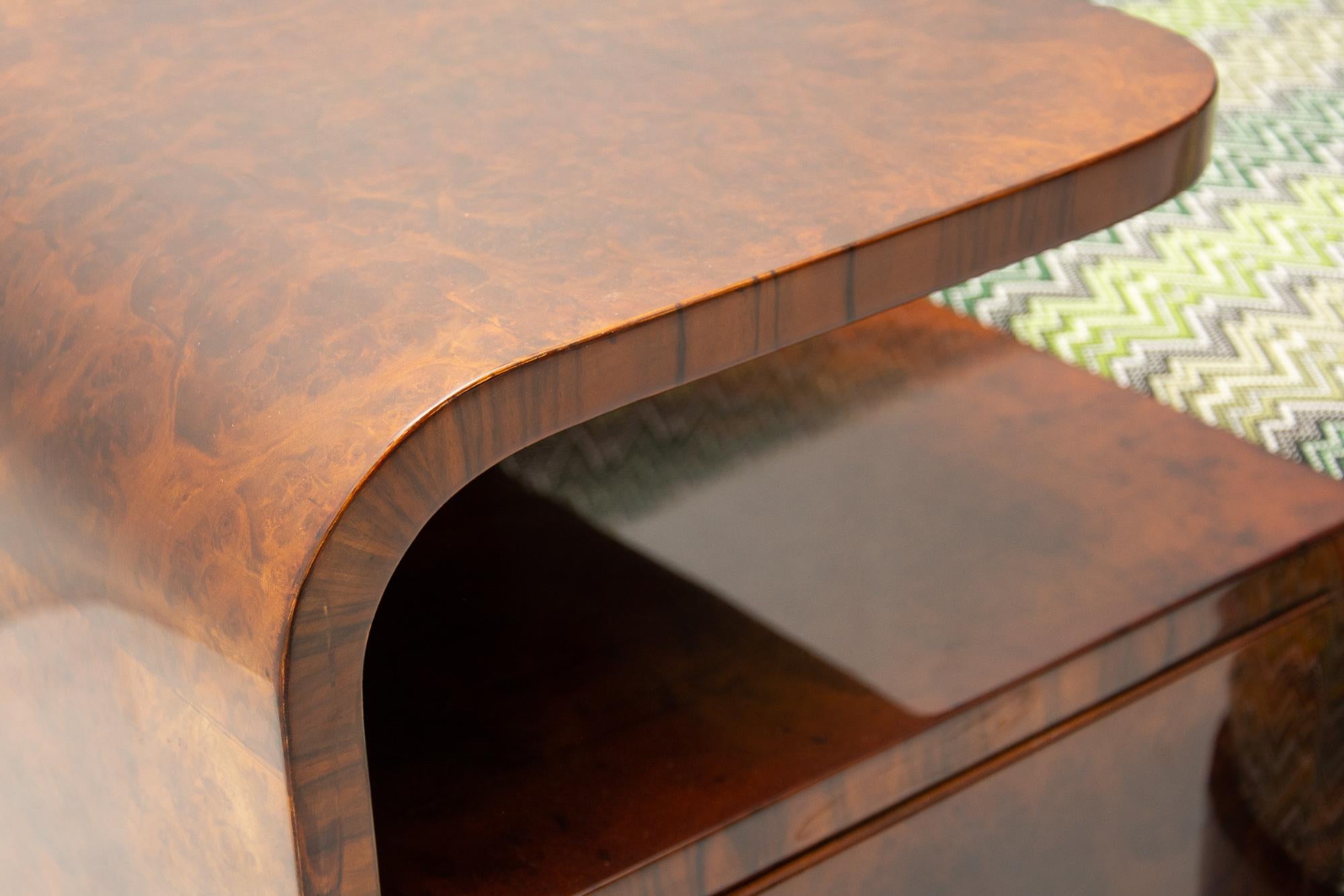 Art Deco Sofa in Walnut, 1930s, Bohemia For Sale 7
