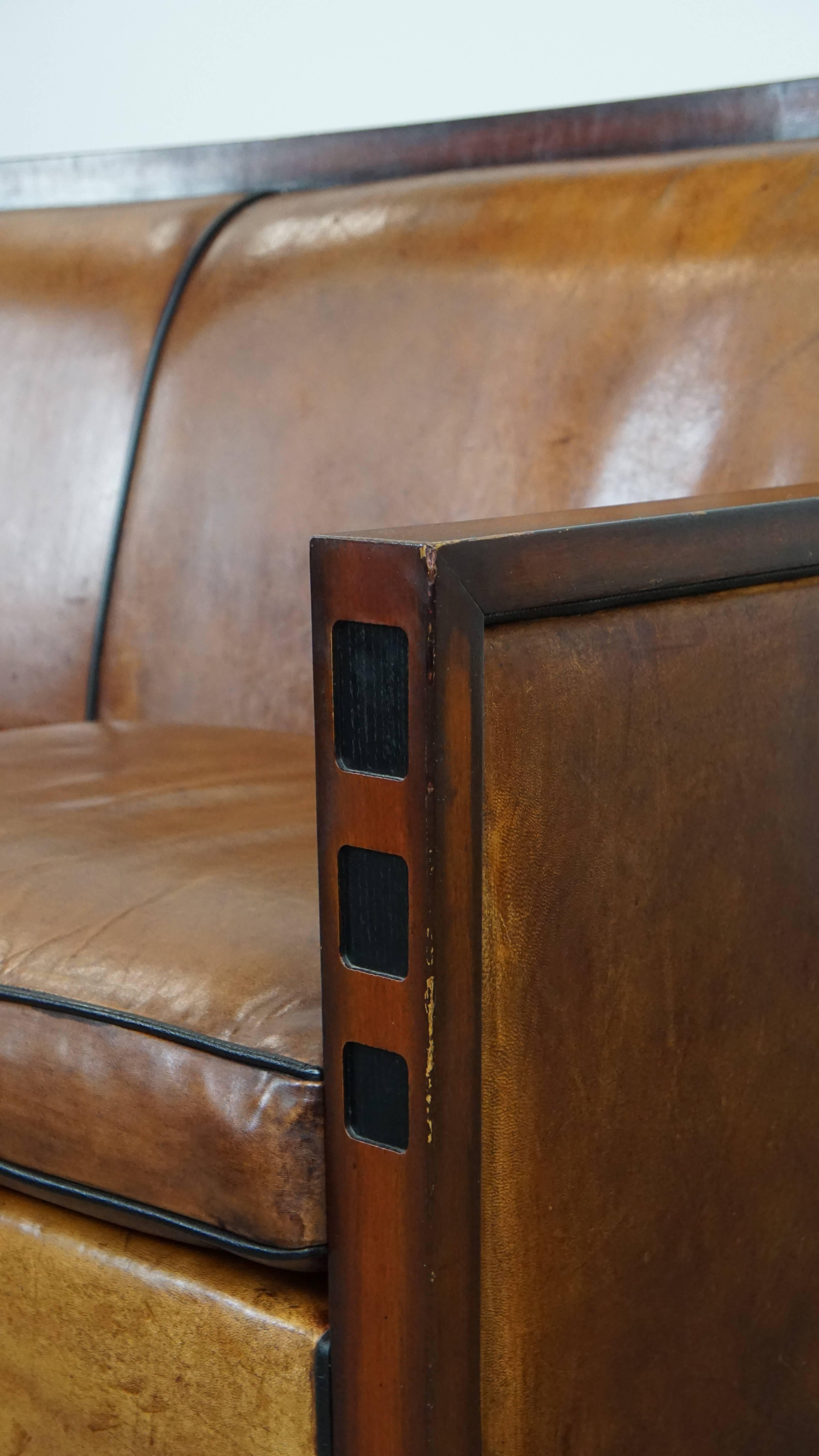 Art déco-Sofa aus Schafsleder aus Schafsfell im Angebot 4