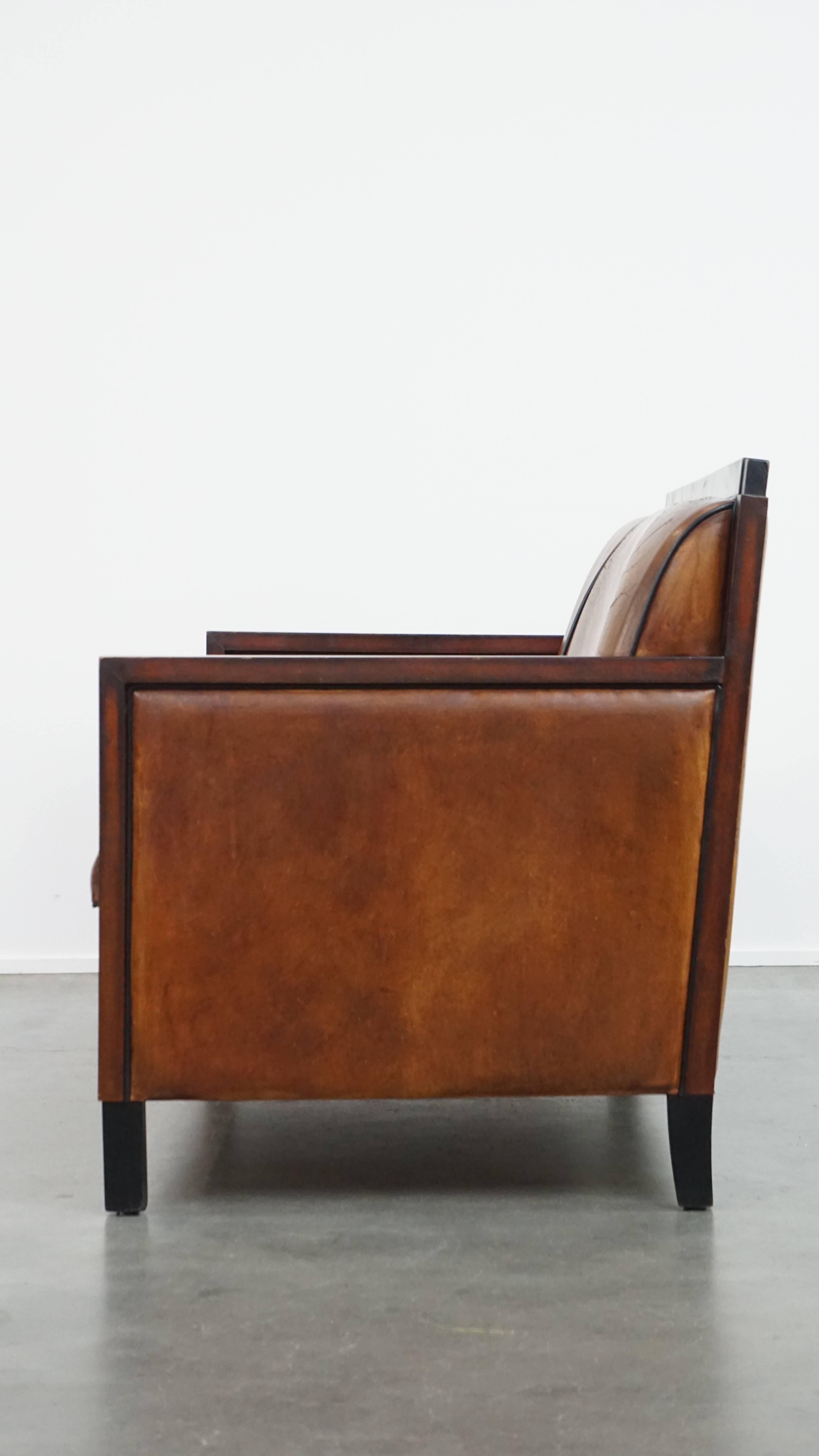 Art déco-Sofa aus Schafsleder aus Schafsfell im Zustand „Relativ gut“ im Angebot in Harderwijk, NL