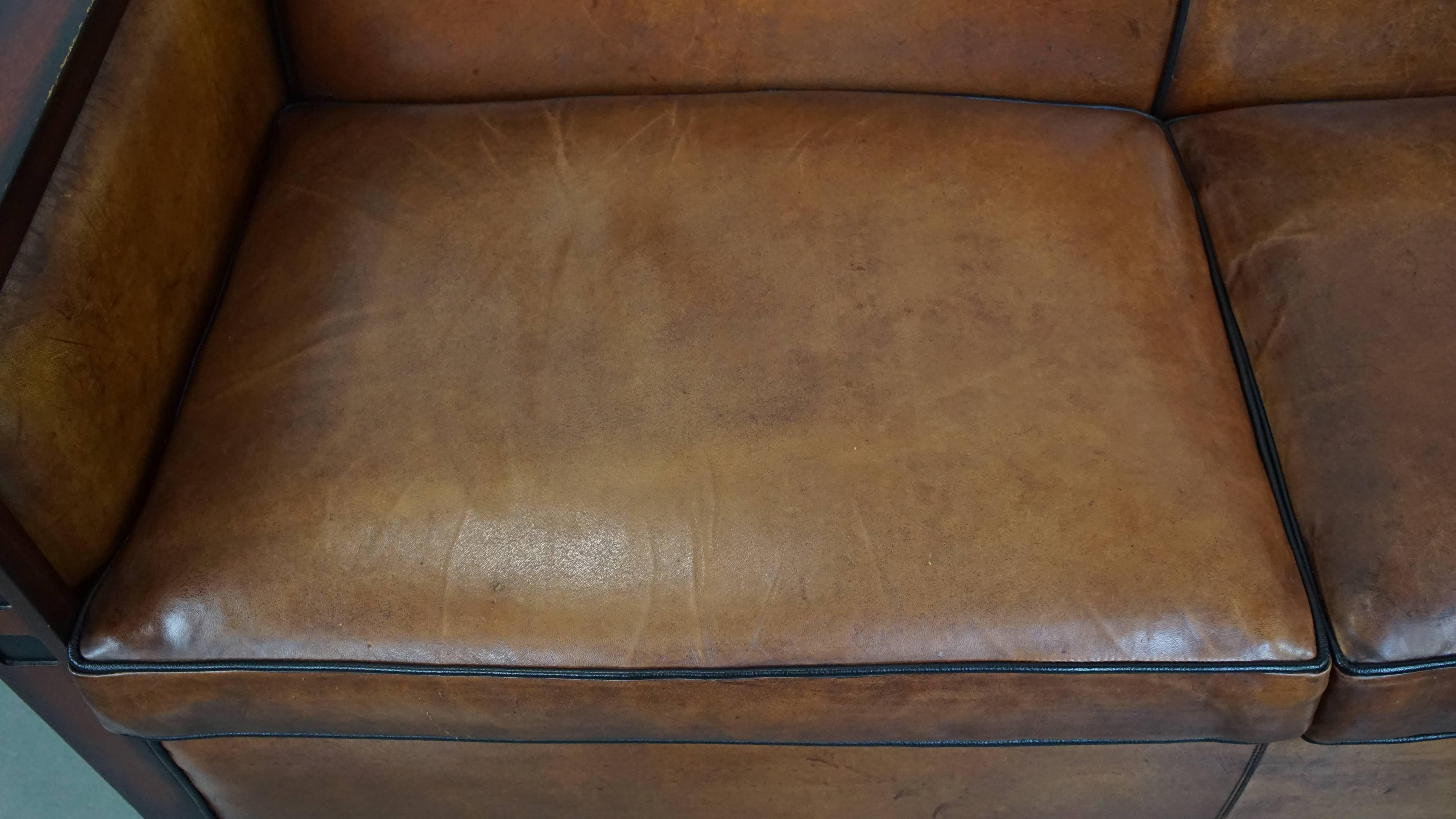 Art déco-Sofa aus Schafsleder aus Schafsfell (20. Jahrhundert) im Angebot