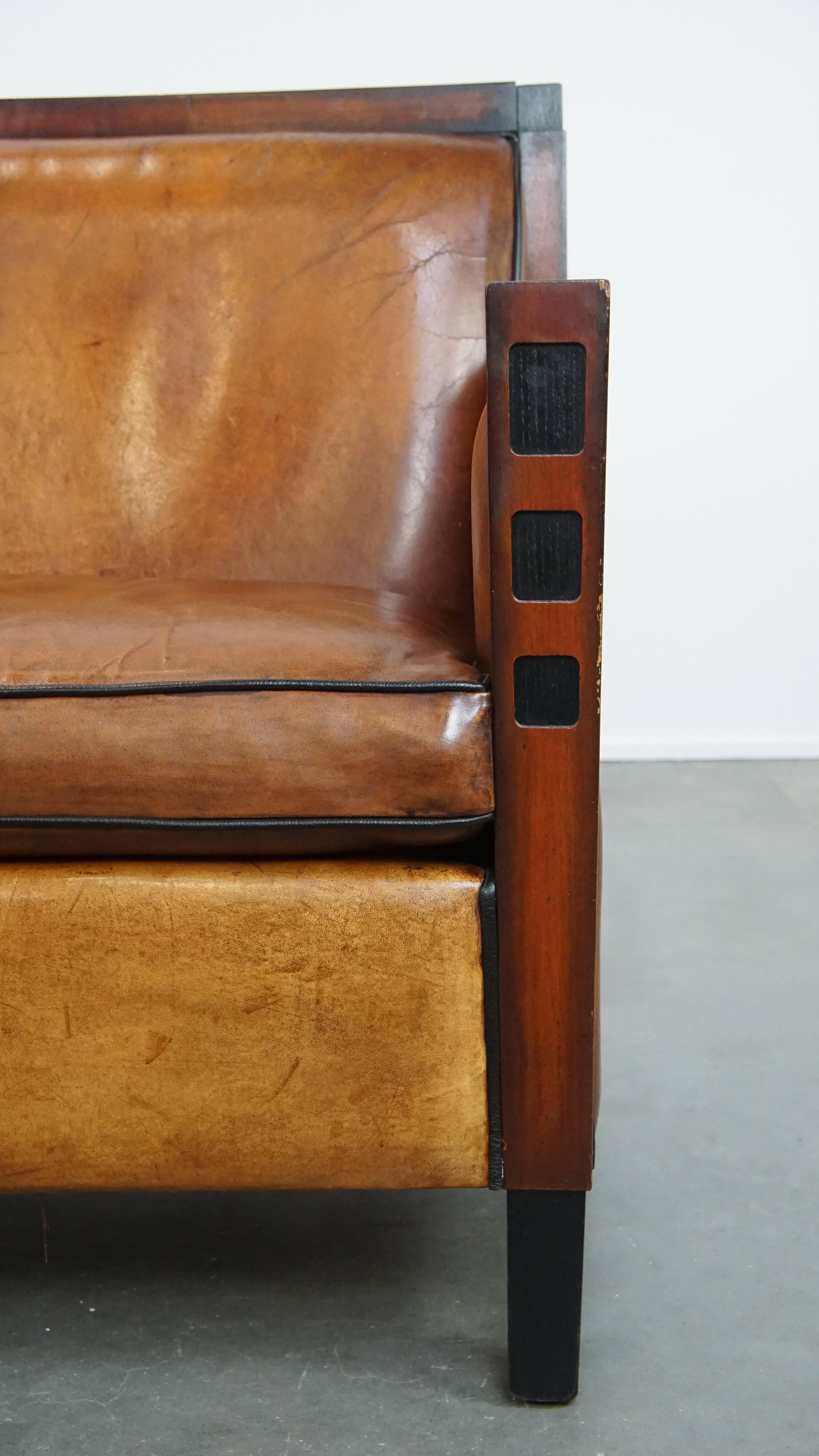 Art déco-Sofa aus Schafsleder aus Schafsfell im Angebot 3