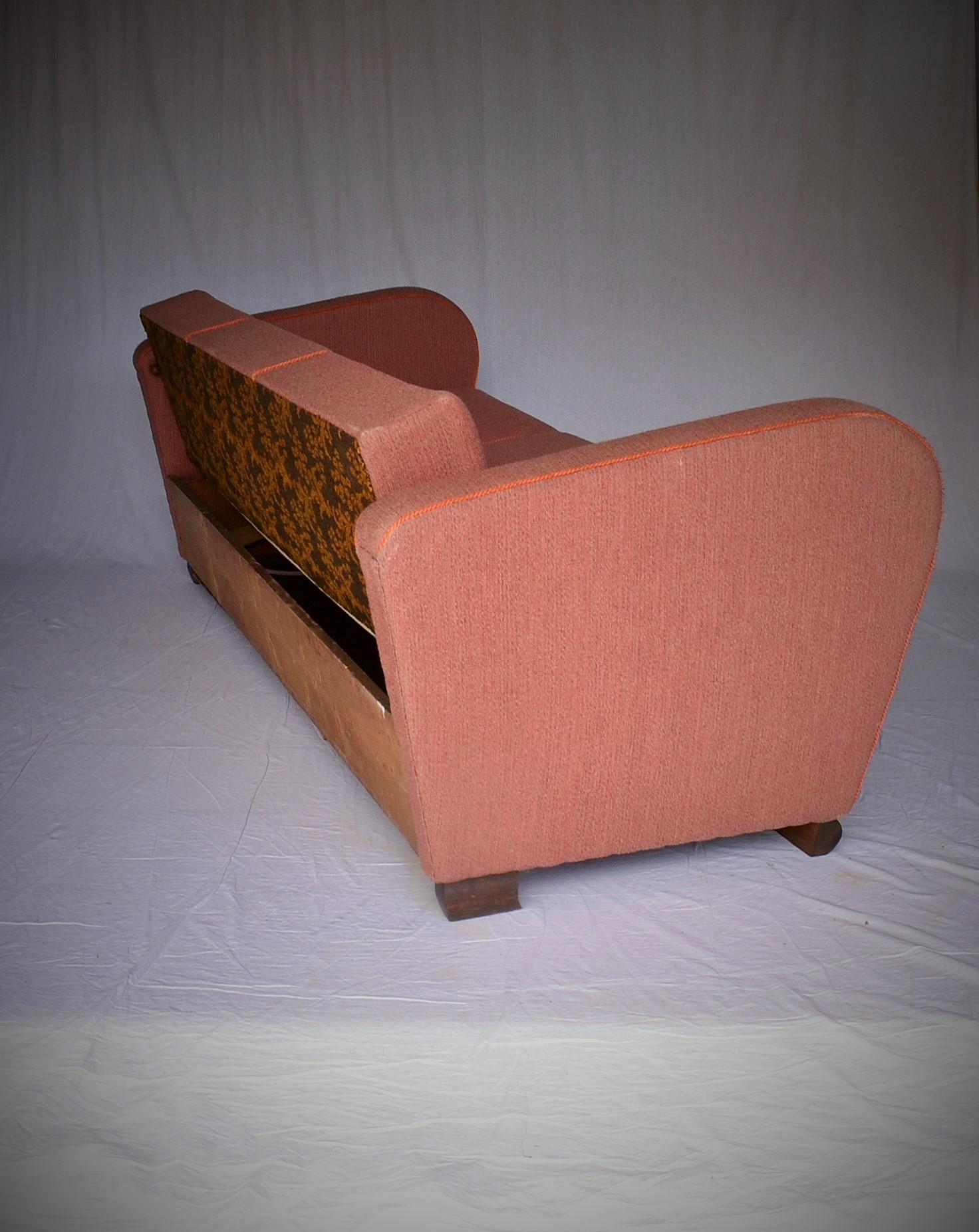 Art Deco Sofa or Bed H-363 Designed by Jindrich Halabala, 1930s 1