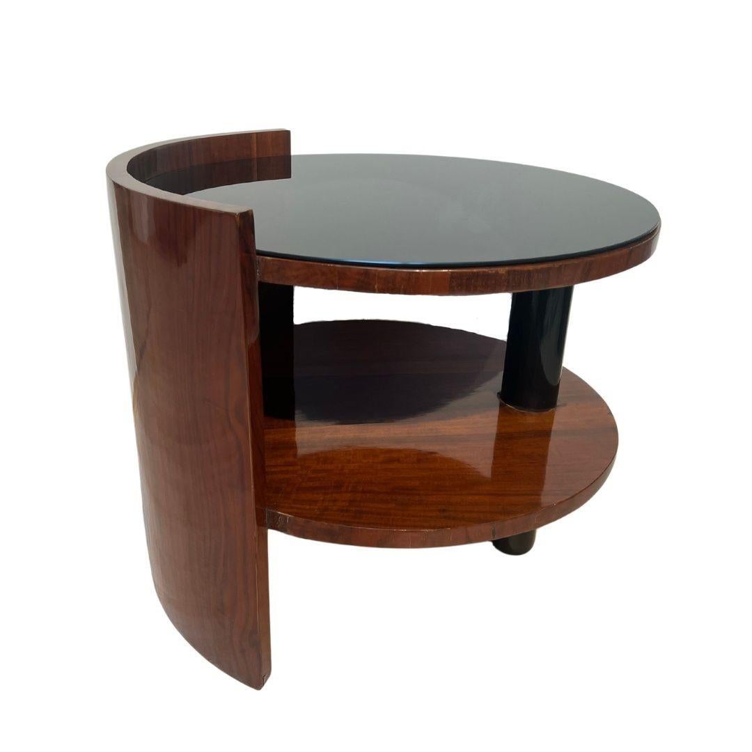 Canapé ou table basse Art Déco, placage de noyer, France circa 1930