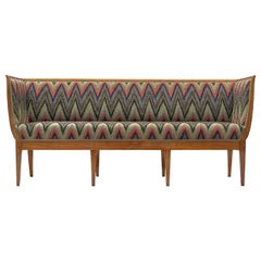 Art Deco Sofa Reupholstered in Multicolored Woven Fabric