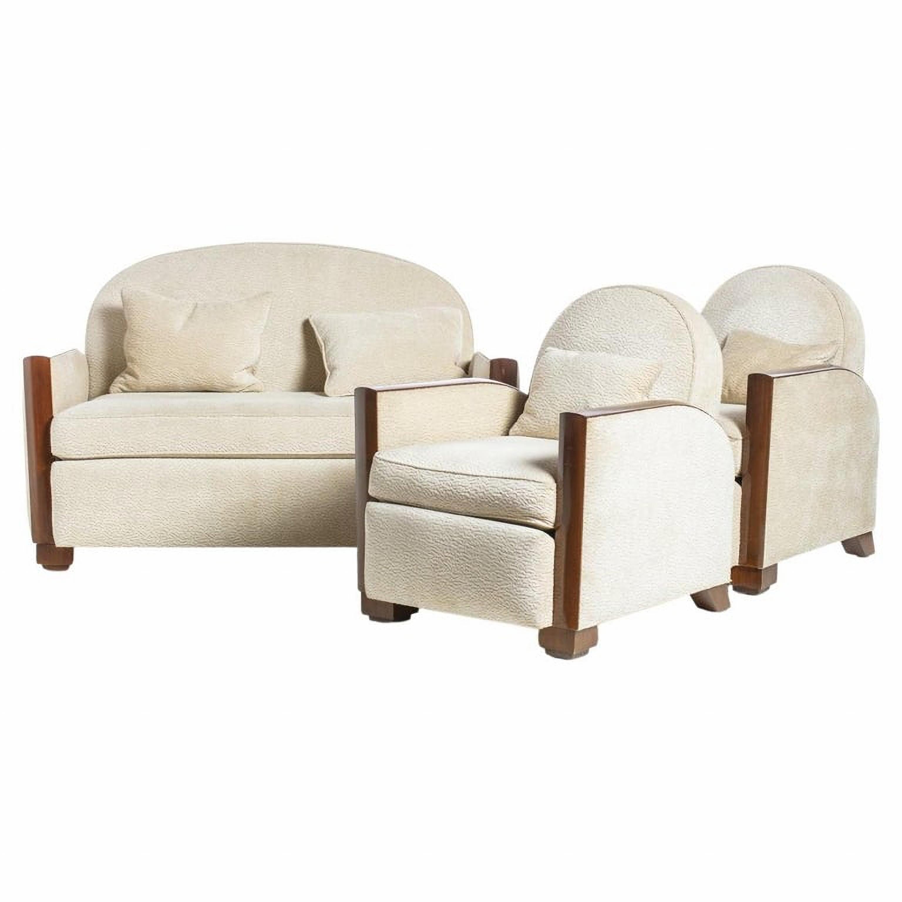 Art Deco Sofa Set, French, 20th Century 1