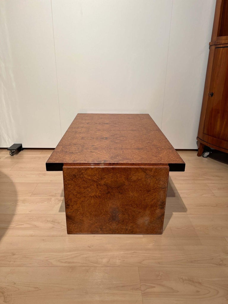 Art Deco Sofa Table, Amboyna Roots Veneer, France, Circa 1930 For Sale