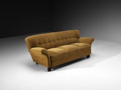 Art Deco Sofa Three Seat Sofa with Curved Form