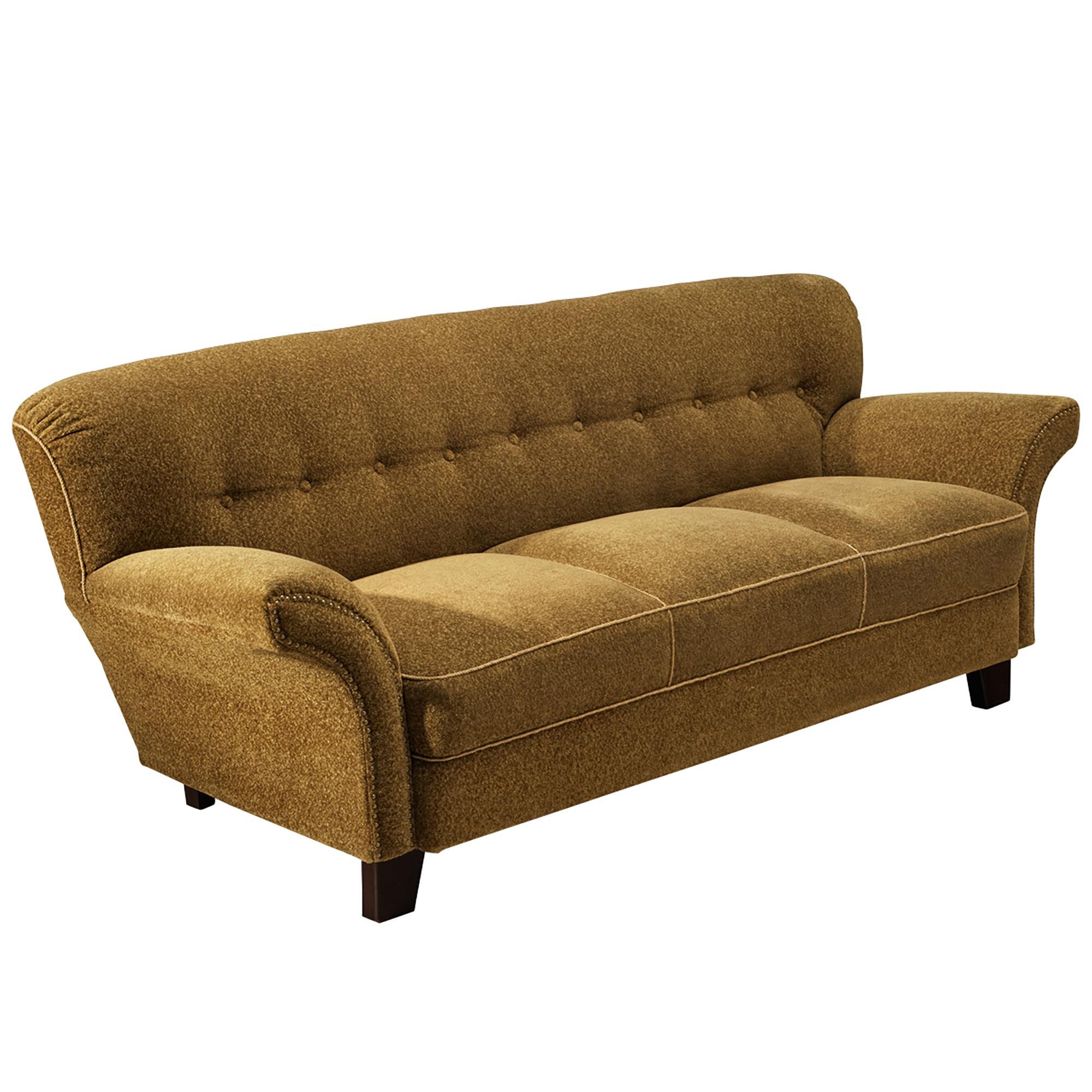 Art Deco Sofa Three Seat Sofa with Curved Form