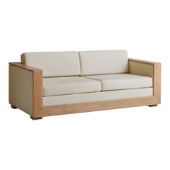 Art Deco Sofa with Cerused Oak Trim, France, 20th Century