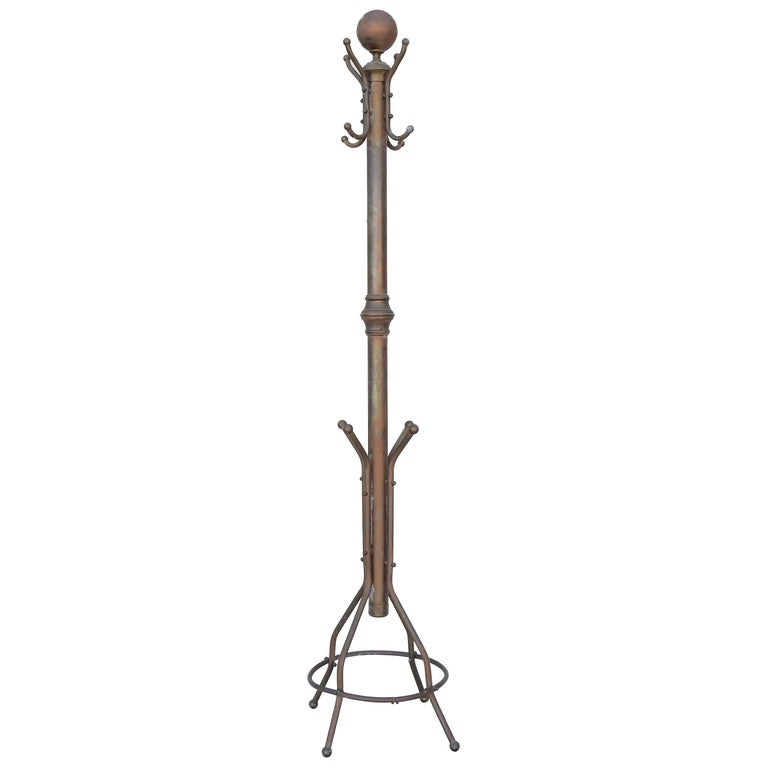 Art Deco Solid Brass Coat Rack For Sale at 1stDibs