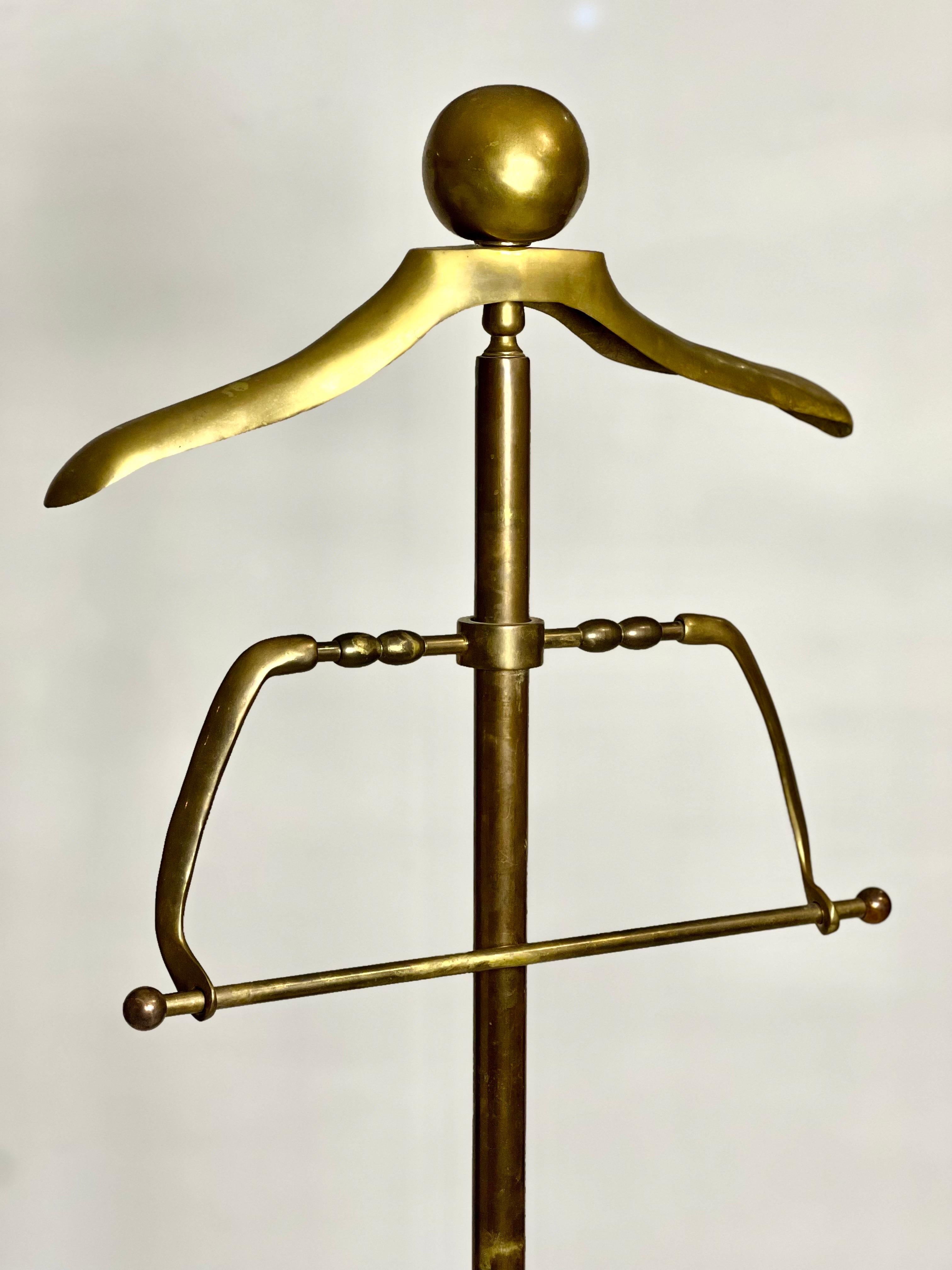 Art Deco Solid Brass Valet Stand, 1960s For Sale 2