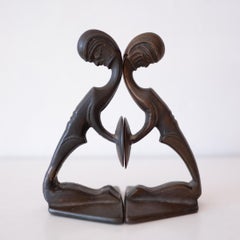 Art Deco Solid Bronze Hagenauer Style Sculptural Bookends