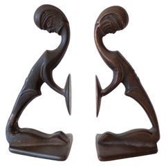 Art Deco Solid Bronze Hagenauer Style Sculptural Bookends 