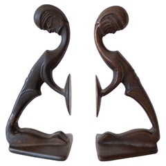 Art Deco Solid Bronze Hagenauer Style Sculptural Bookends