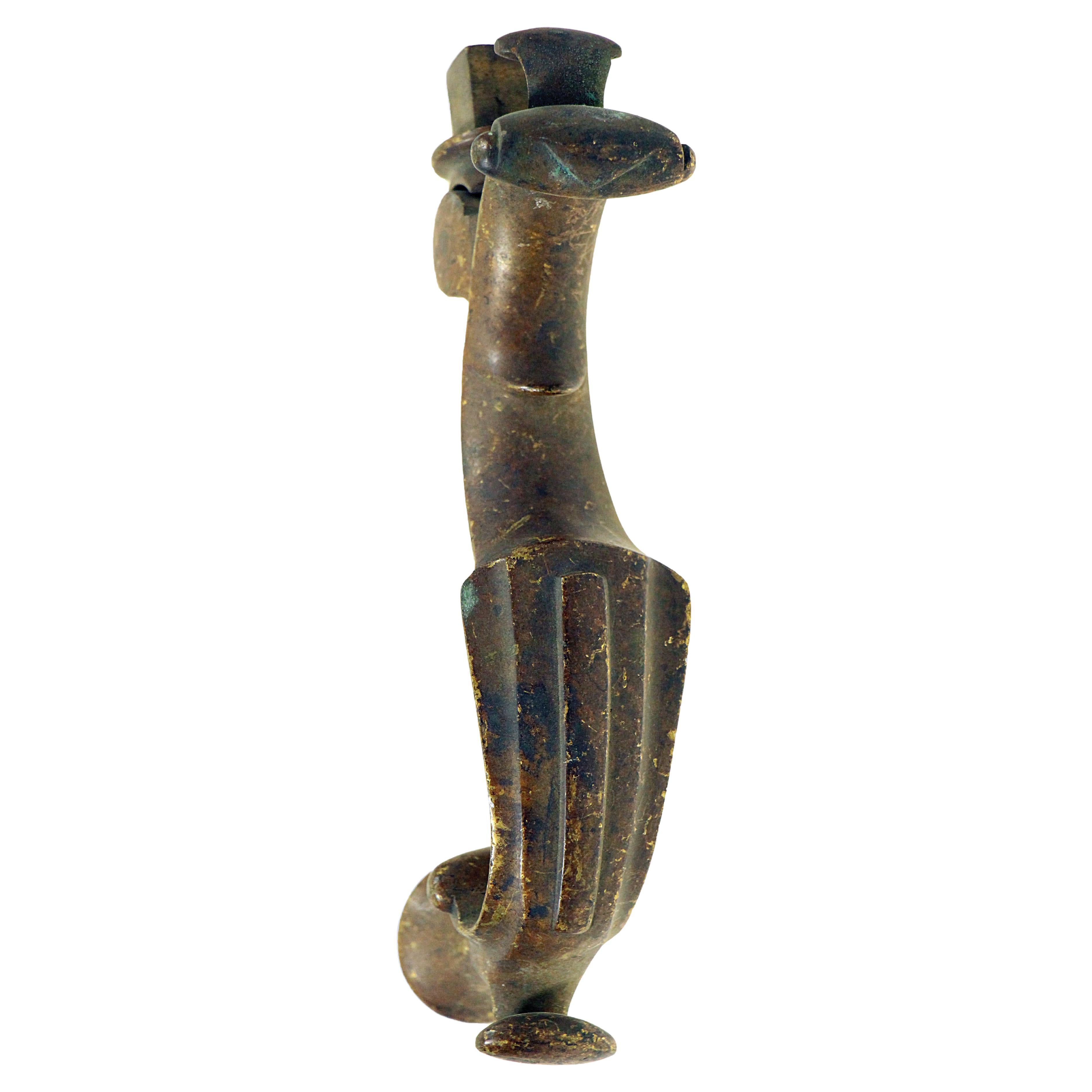 Art Deco Solid Bronze Handle Door Knocker