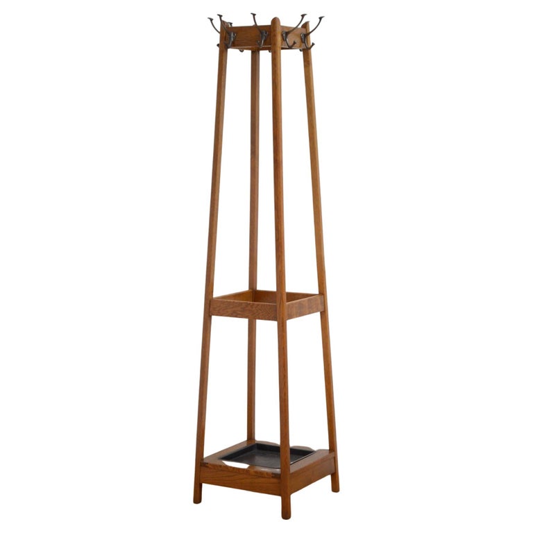 Art Deco Solid Oak Coat Stand For Sale at 1stDibs