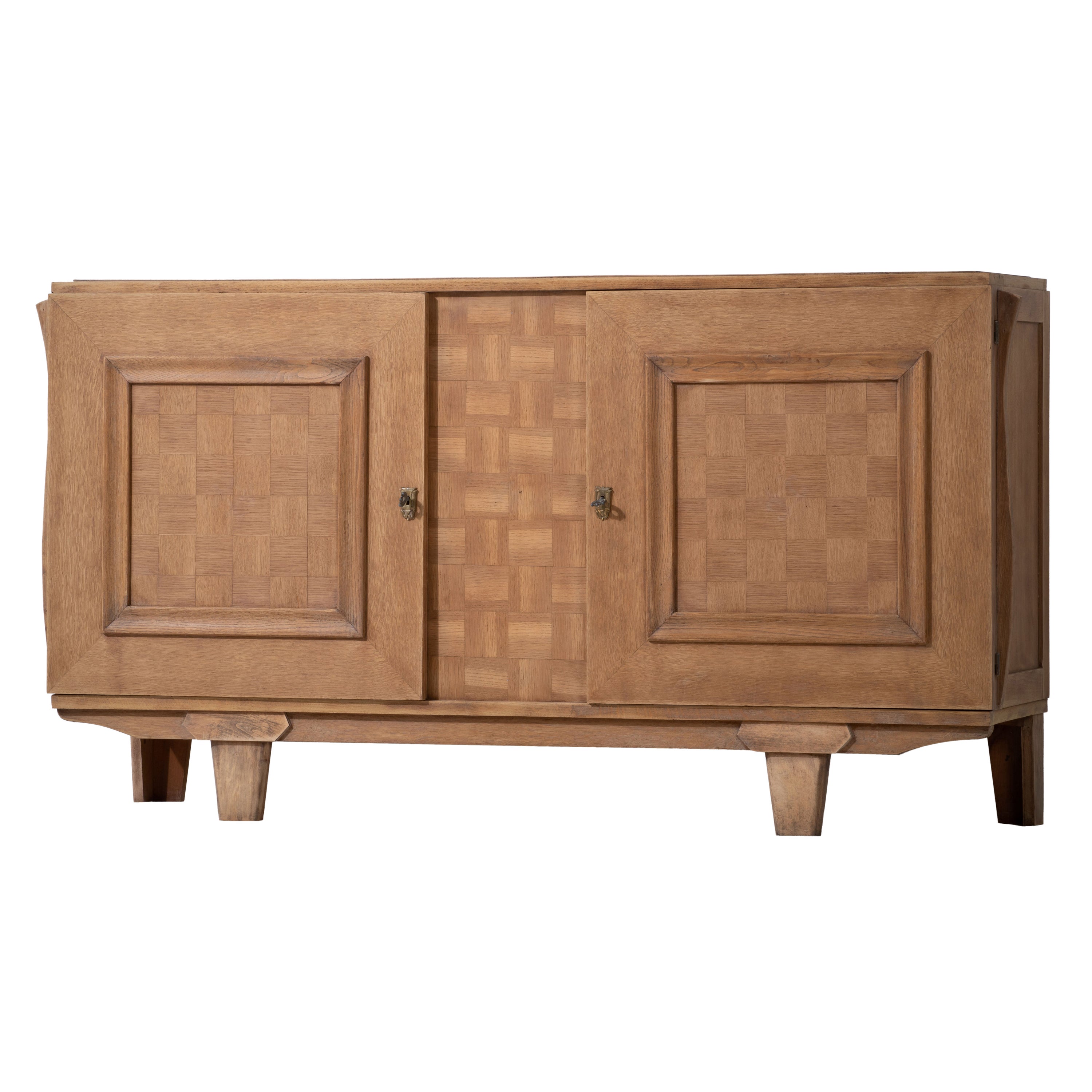 Credenza Art Déco in rovere massiccio, Francia, anni '40