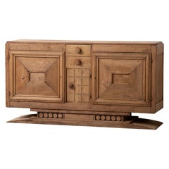 Enfilade en chêne massif Art Déco, France, années 1940