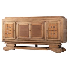 Art Deco Solid Oak Sideboard, France, 1940s