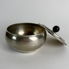 Art-Déco-Schale mit Deckel aus massivem Zinn von GAB, Schweden, 1937