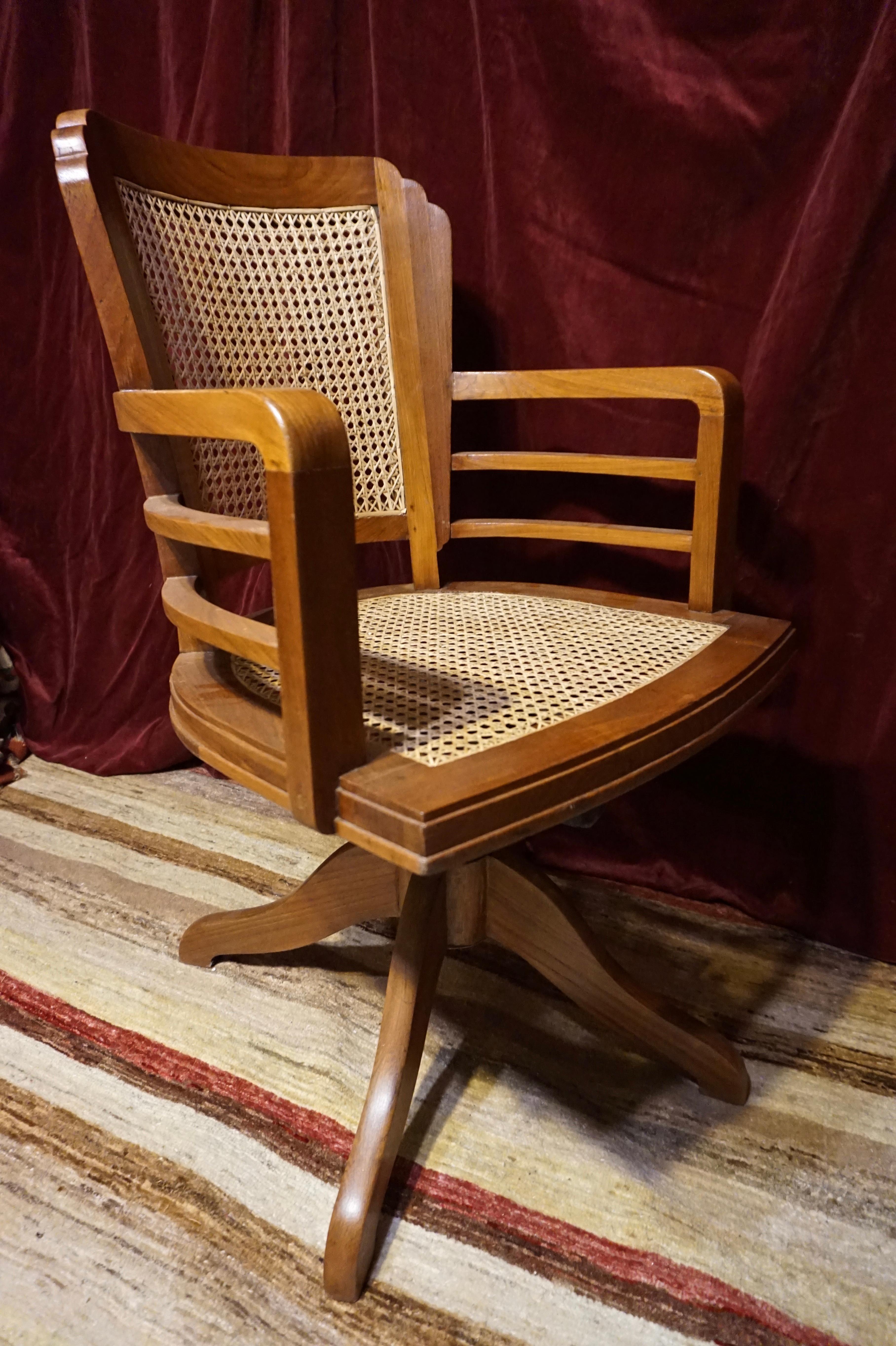 revolving cane chair