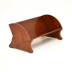 Art Deco Solid Walnut Book Trough