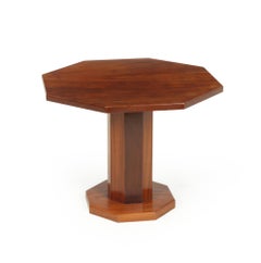 Art Deco Solid Walnut Octagonal Table