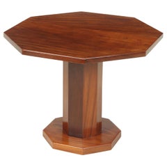 Art Deco Solid Walnut Octagonal Table