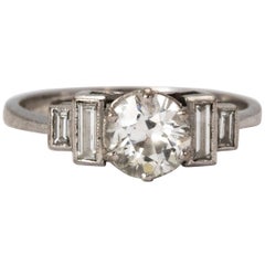 Art Deco Solitaire Diamond Engagement Ring