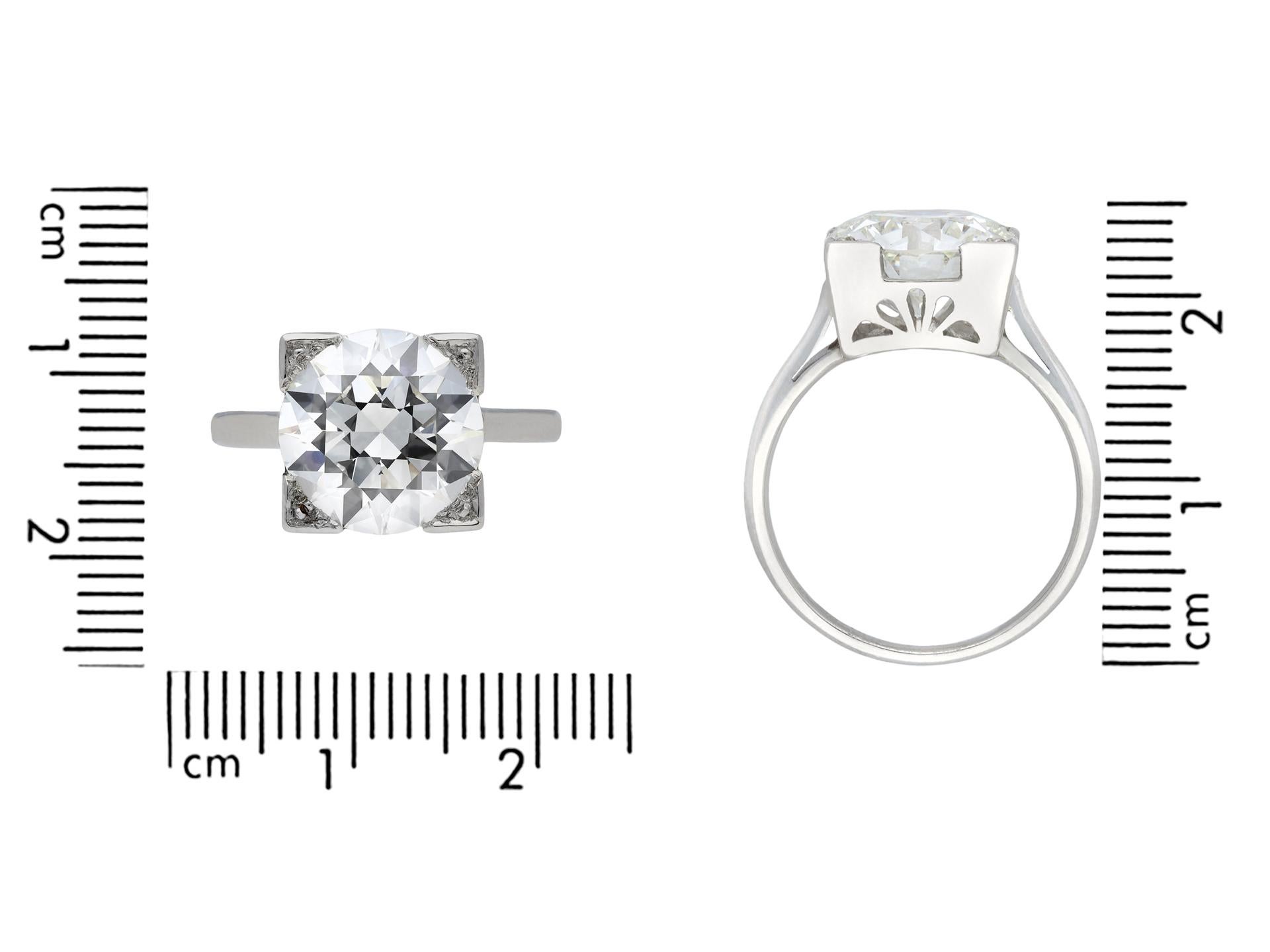 Anillo Art Decó de diamantes solitario, hacia 1935 en Bueno estado para la venta en London, GB