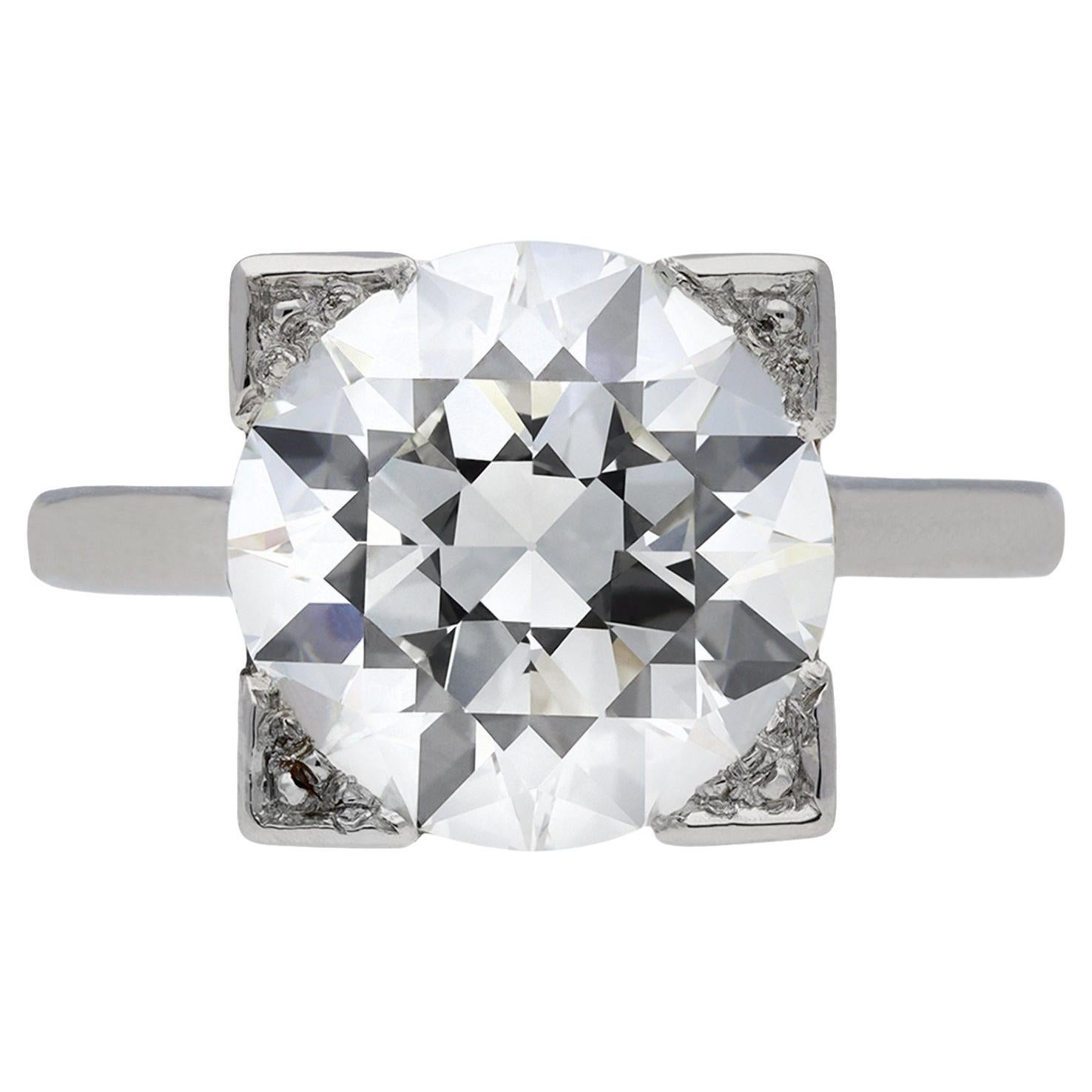 Art Deco Solitaire Diamond Ring, circa 1935 For Sale