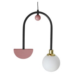 Art Deco Space Ceiling ii Lamp in Black & Pink Metal Dovain Studio