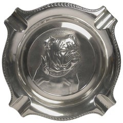 Vintage Art Deco Spanish Silver '916 / 000' Cigar Ashtray, English Bulldog, circa 1940