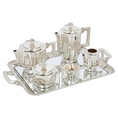 Antique Art Deco Spanish Silver Coffee and Tea Set