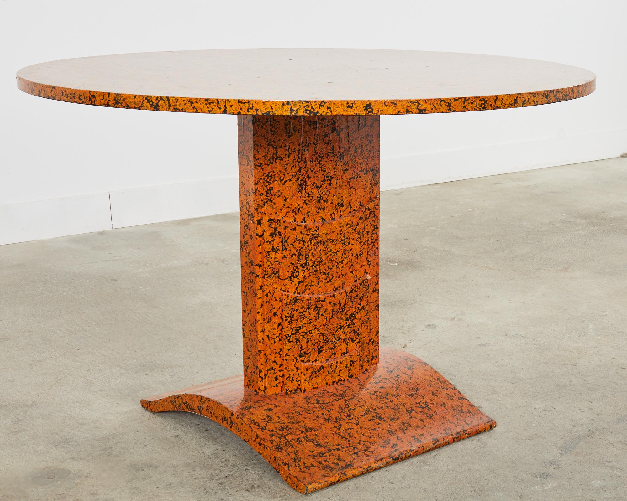 American Art Deco Speckled Center Table by Artist Ira Yeager For Sale