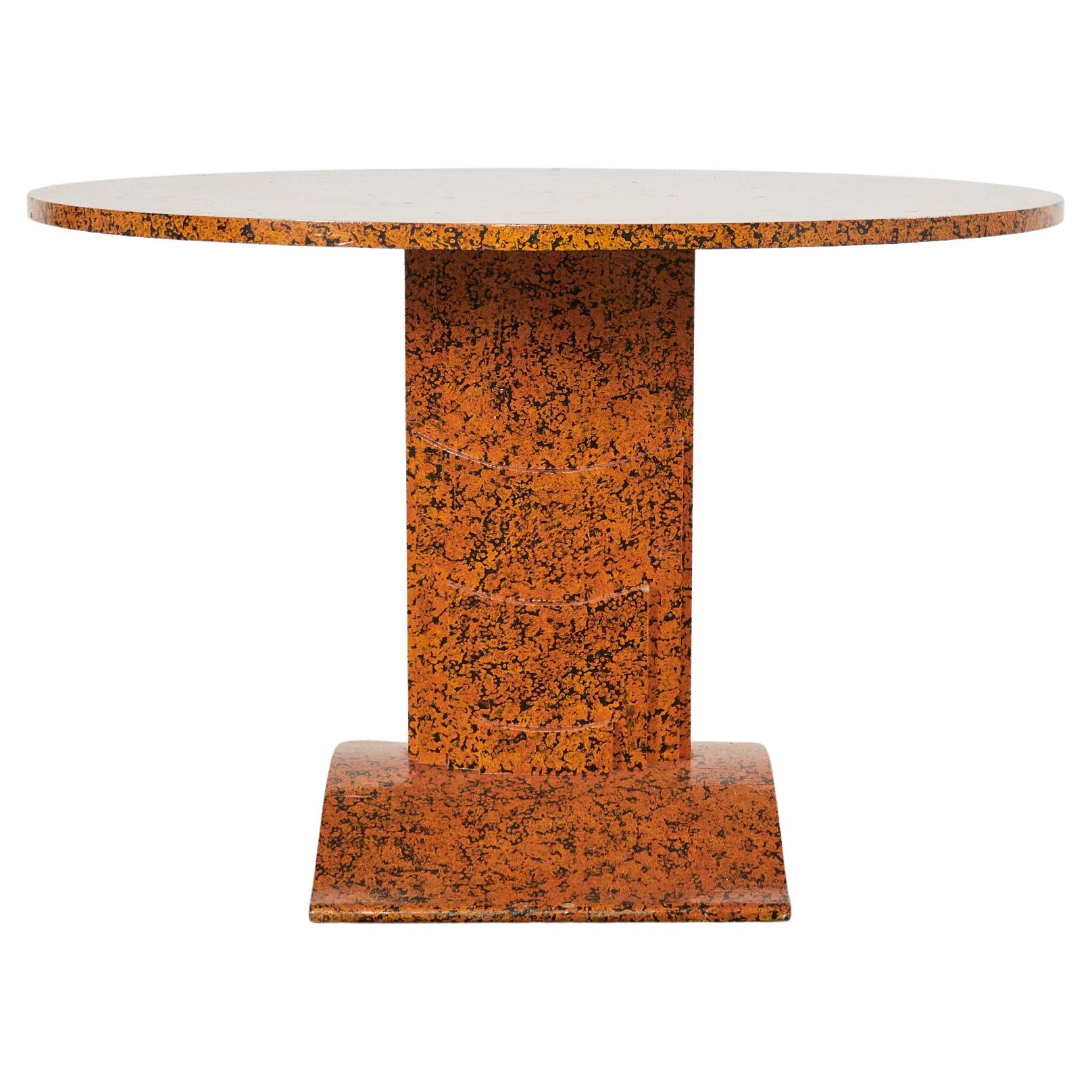 Art Deco Speckled Center Table by Artist Ira Yeager For Sale