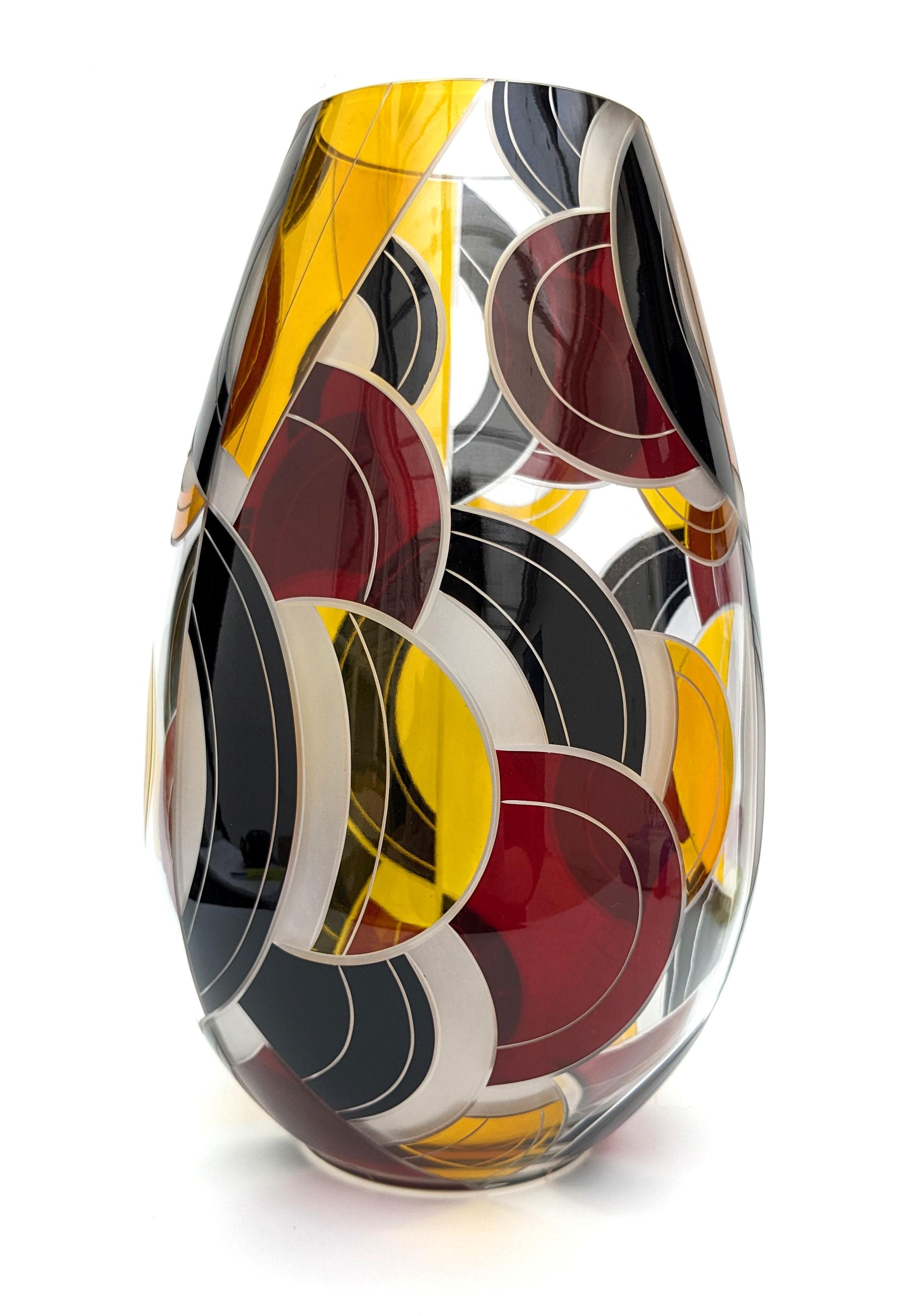 Art Deco Spectacular Czech Glass Vase, c1930 1