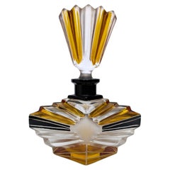 Art Deco Spectacular Glass Perfume Bottle By Karl Palda, 1930's