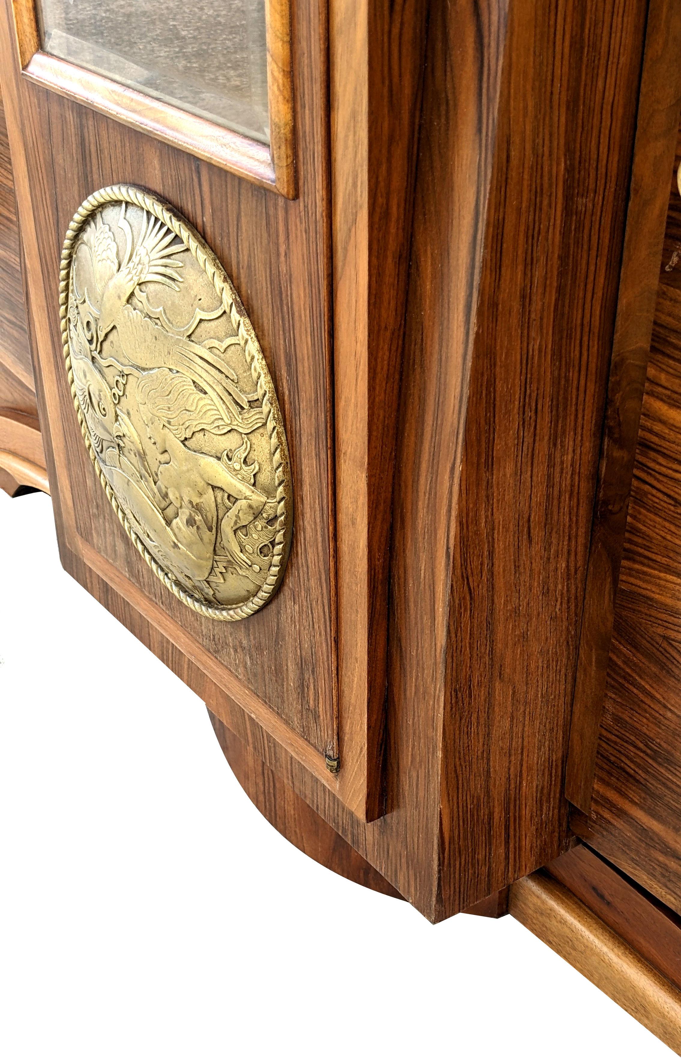 Art Deco Spectacular Walnut Sideboard, French, c1930 For Sale 6